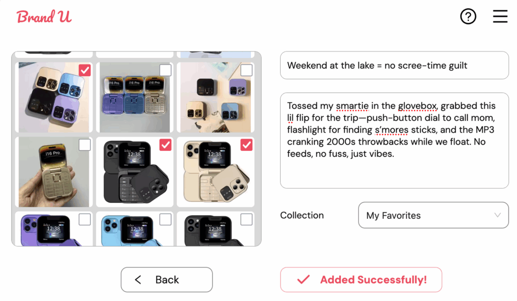 Jot down a quick title and note that fit how you actually use the phone, then share it.